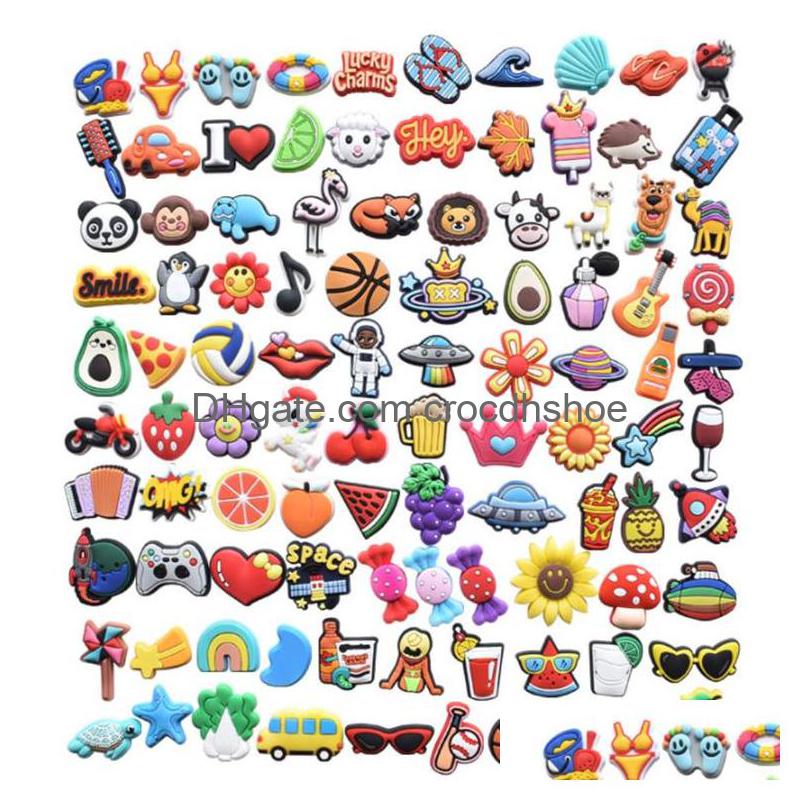 

Shoe Parts Accessories Pvc Soft Rubber Charm Cartoon Drinkware Shoes Charms Buckle Decoration For Croc Drop Delivery Otfje