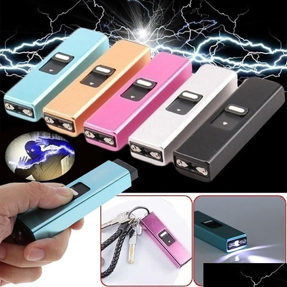 

Keychains Lanyards Mini Portable Electric Shocks Key Light Self Defense High Concealment Shocker Protect Yourself218A Drop Delive Dhjal