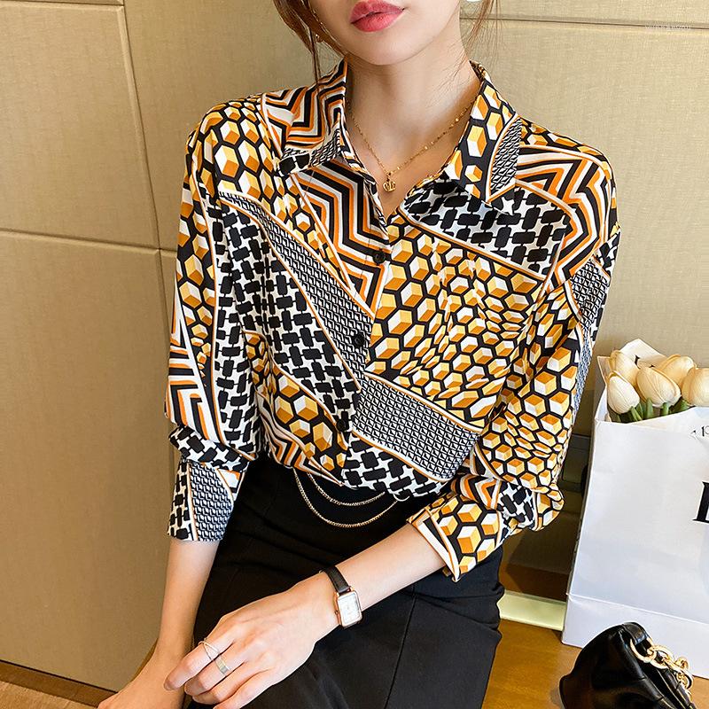 

Women' Blouses 2023 Spring European Style Women' Long Sleeved Shirt Fashion Crocodile Large Relaxed And Comfortable Lady' Top, B211-1