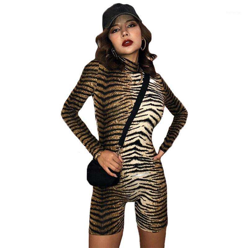 

Women's Jumpsuits & Rompers Women Jumpsuit Animal Print Long Sleeve Romper Bodycon Playsuit Clubwear Party Trousers, As photo shows
