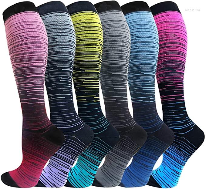 

Sports Socks Compression Stockings Golfs Football Long Tube Outdoor Bright Color Nursing Hiking Running Fitness, At random