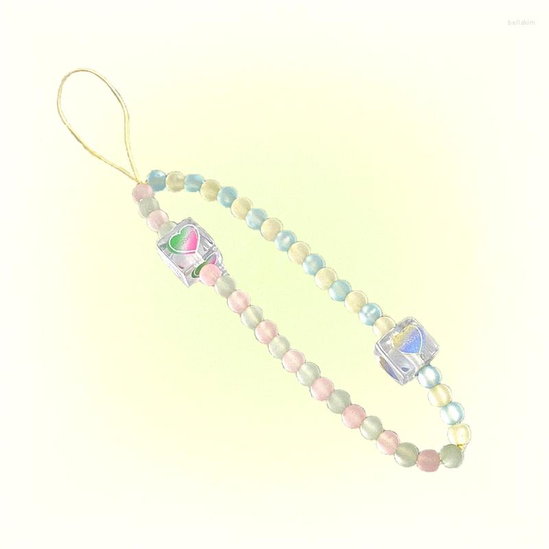 

Keychains Transparent Heart Cubes Key Chain Women's Fashion Cute Romantic Vintage Charm Korean 90's Aesthetic Phone