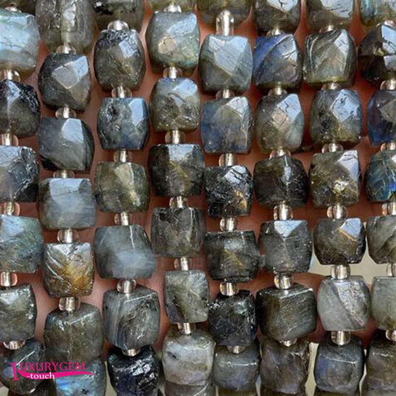 

Beads Other Natural Gray Labradorite Stone Spacer Loose Bead High Quality 8mm 10mm Faceted Square Shape DIY Jewelry Making Accessories