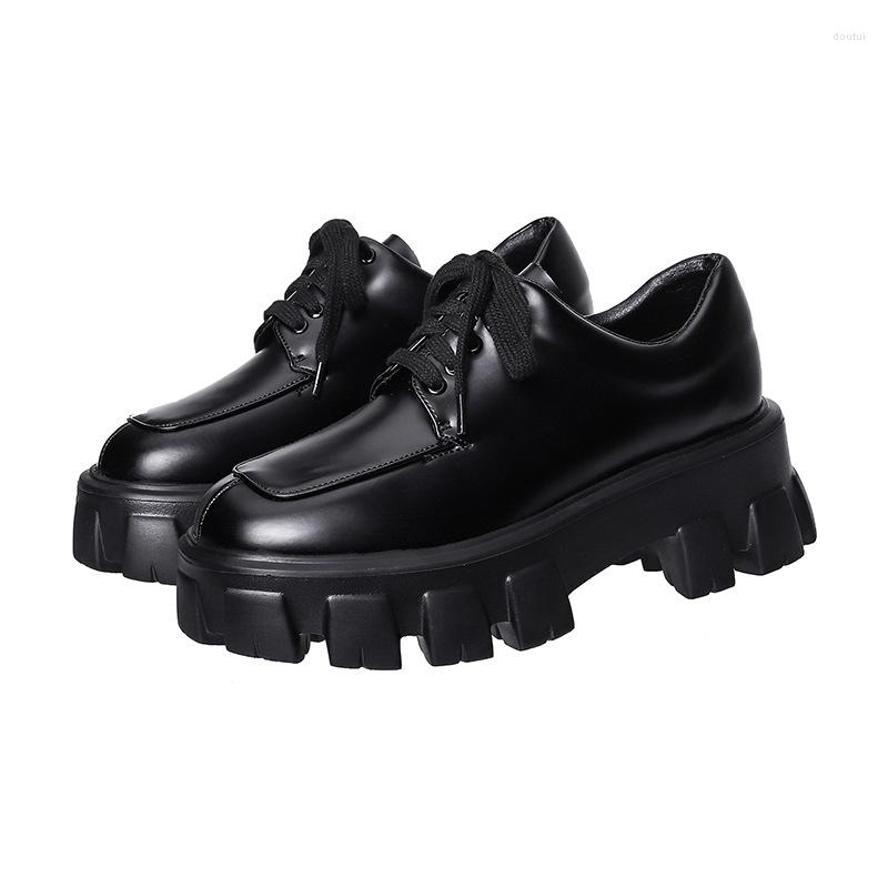 

Dress Shoes Muffin Leather Loafers Platform Pumps For Women Zapatos Mujer Primavera Verano Escarpins Heel Chaussure Femme Ladies, As show