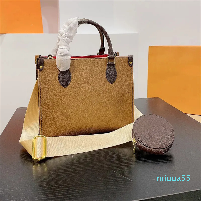 

Fashion Women's handbag 2-piece Tote bag Classic letter print design shoulder bag with zero purse, Brown