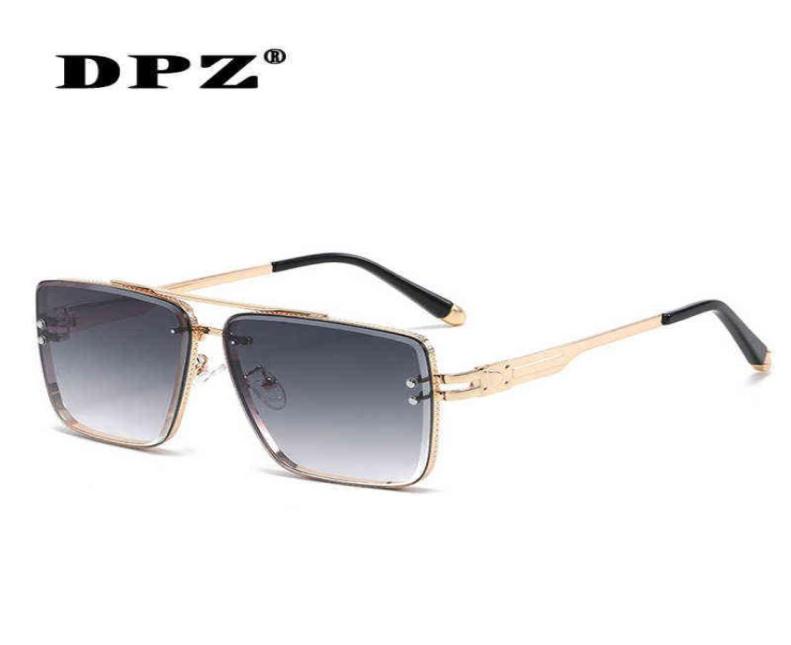

DPZ Fashion Unique Square Metal Style Gradient Sunglasses Luxury Rivet Vintage Classic Brand Design Sun Glasses Shades 2A411 H22052120712