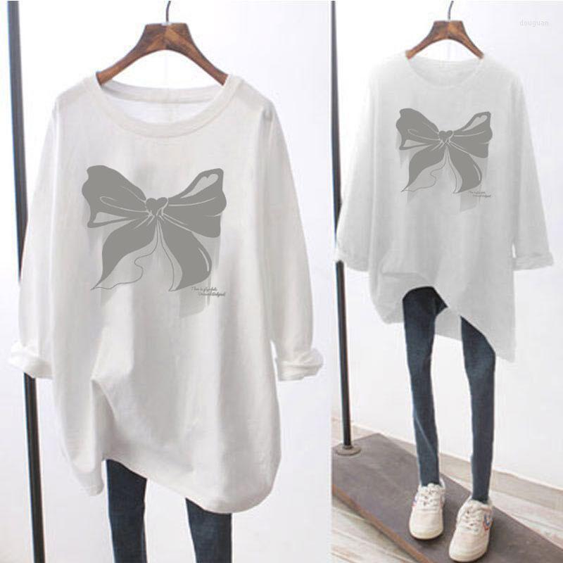 

Women's T Shirts Cotton Mid-length Loose Spring Summer Women Long-sleeved T-shirt Graphic Tees Oversized Shirt, Pink