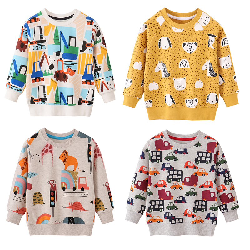 

Hoodies Sweatshirts Jumping Meters Arrival Autumn Winter Animals Print Boys Girls Cotton Dinosaur Children's Sport Shirt Kid 230413, T9095 rockets