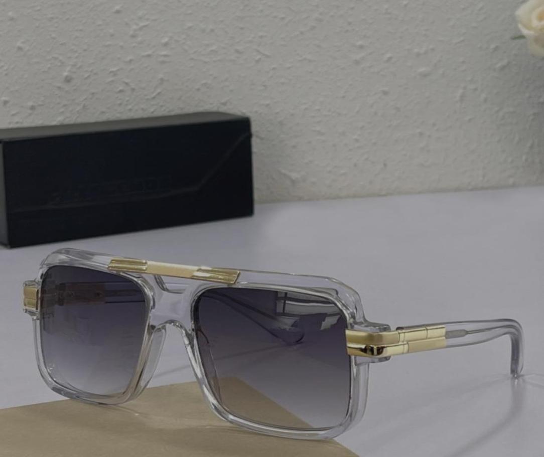 

Vintage 663 Square Sunglasses Gold Crystal Frame Grey Gradient Lens occhiali da sole Men Vintage Sun glasses with box4287554