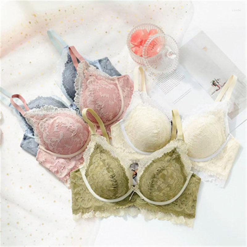 

Bras Fashion Women Lace Lingerie Underwire Free Bra Push Up Bralette Soft Underwear Intimate Brassiere, Black