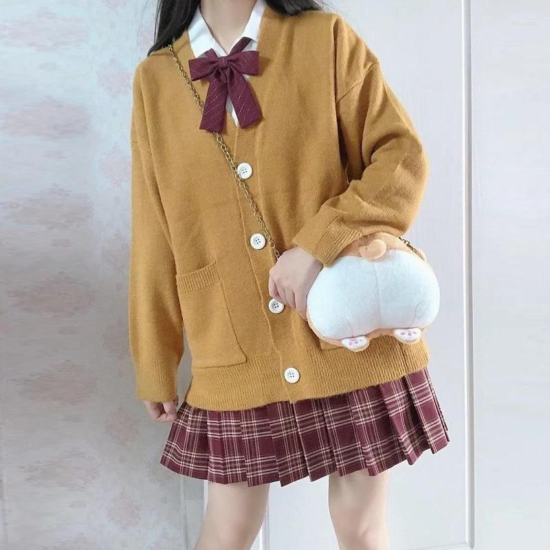 

Women's Knits M GIRLS JK Uniforms Cardigan Multicolor Student Cosplay Japan School Sweater Spring Autumn V-neck Cotton Knitted, White