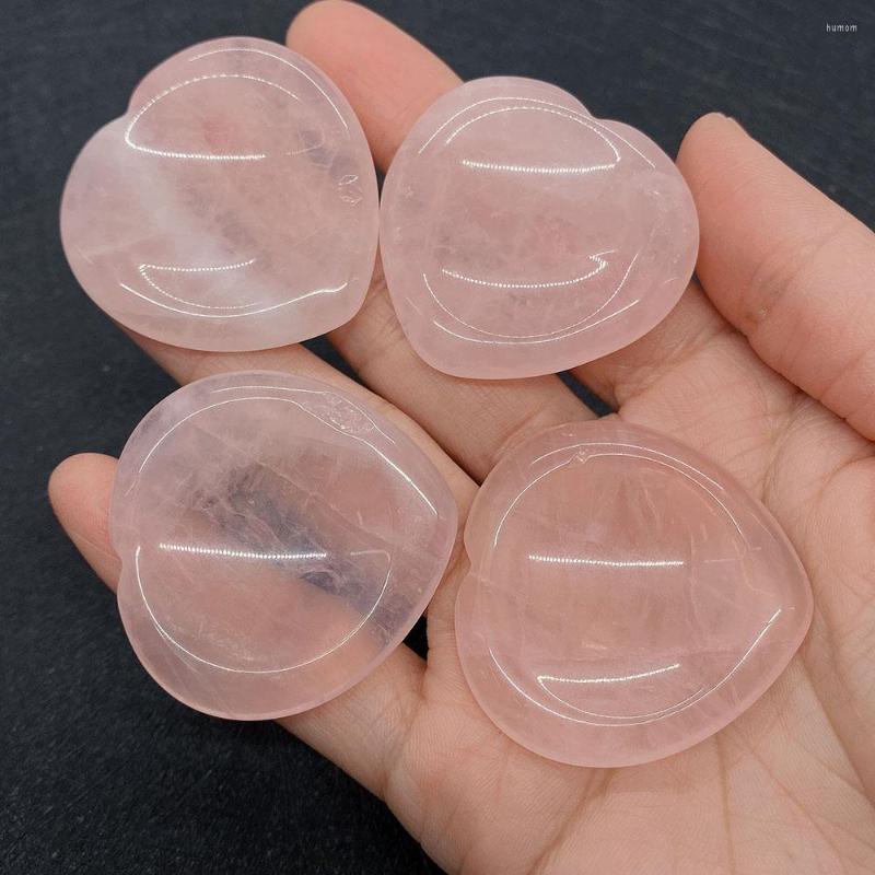 

Pendant Necklaces Heart Shaped Palm Stone Thumb Natural Pink Crystal Quartz Mineral Hand Massage Healing Fashion Mini Massager Facial
