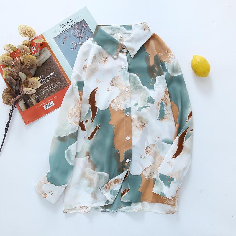

Women's Blouses Chic Ladies Shirts Fashion Printing Women 2023 Spring Autumn Causal Long Sleeve Slim Mujer Blusas, Multi
