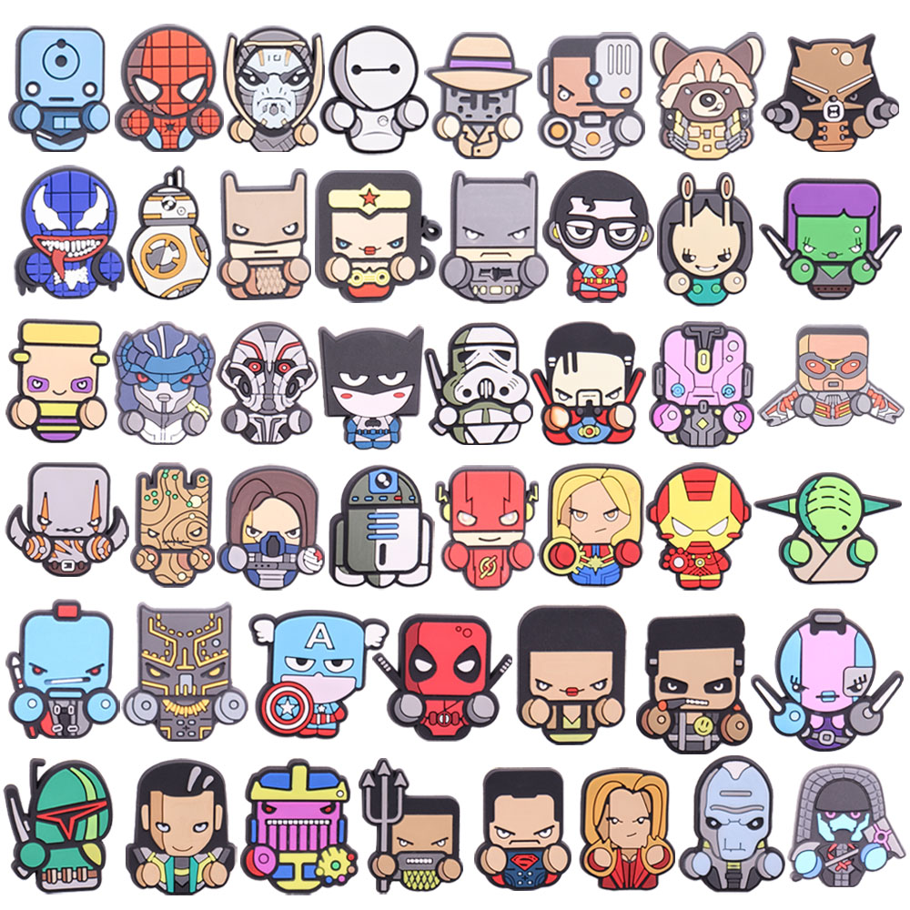 

Other Wholesale 50Pcs Hero Cartoon Pvc Garden Shoe Charms Accessories Diy Backpack Wristbands Croc Jibz Children Party Gift Drop Deli Otujv