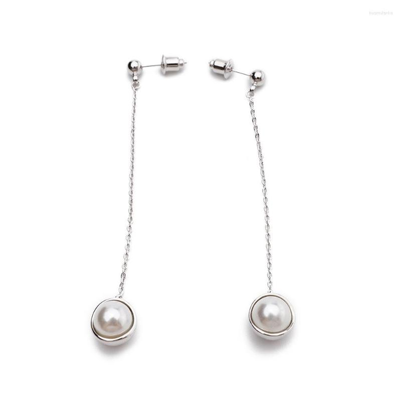 

Stud Earrings Pearl Tassel Light Luxury Slimming All-Matching Long Pendant Ornament