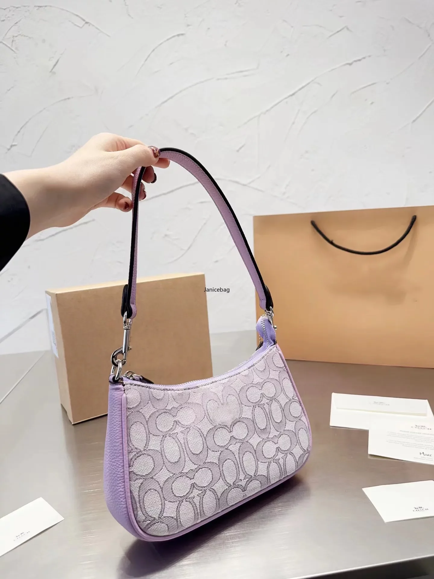 

Luxury Designer Bag Handbag Classic Underarm Bag Tote Bag Metal Small Chain Stitching Leather Shoulder Strap Gift Box, Beige