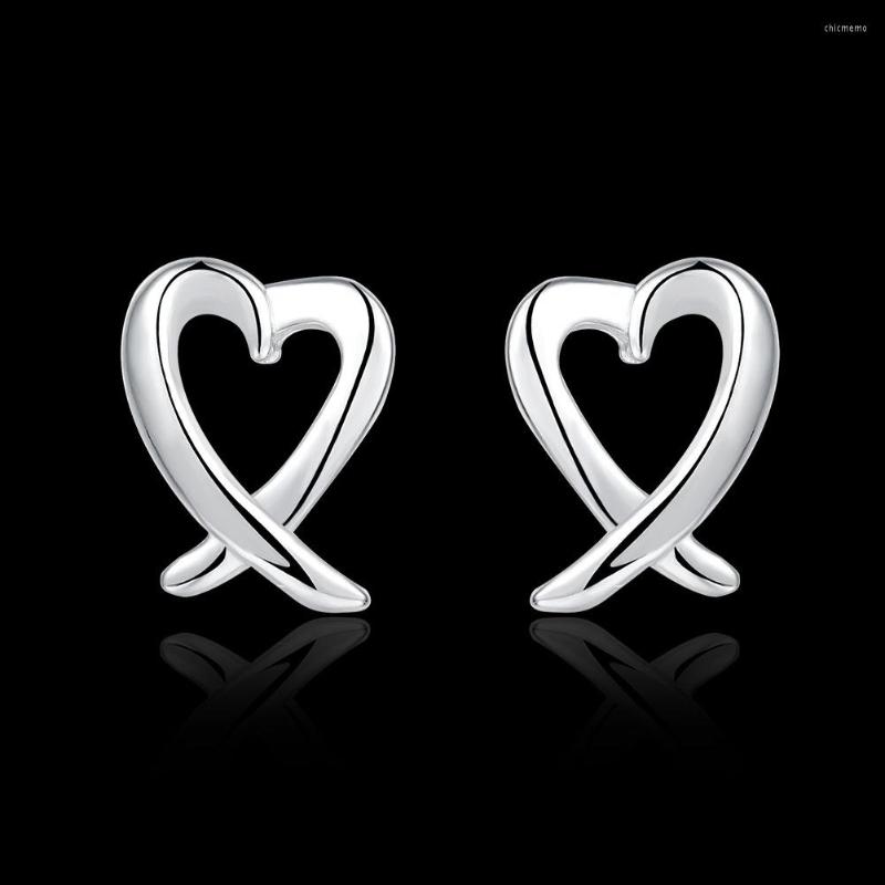 

Stud Earrings 925 Sterling Silver Creative Romantic Heart For Women Fashion Party Wedding Accessories Jewelry Christmas Gifts