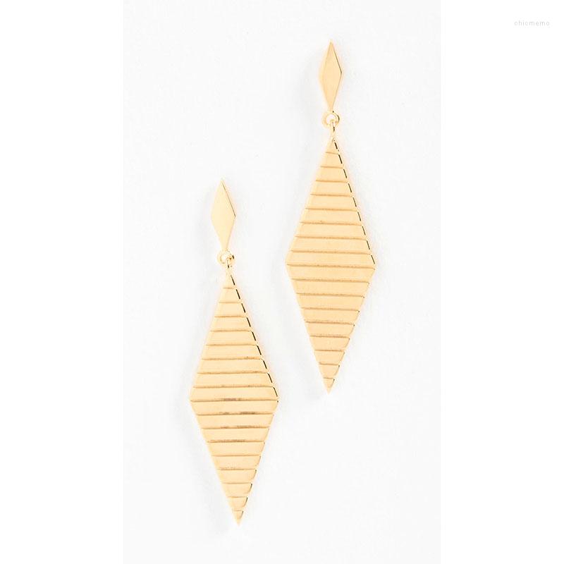 

Stud Earrings 925 Sterling Silver Needle Geometric Rhombus Pendant For Women Gold Color Personality Metal Fine Jewelry