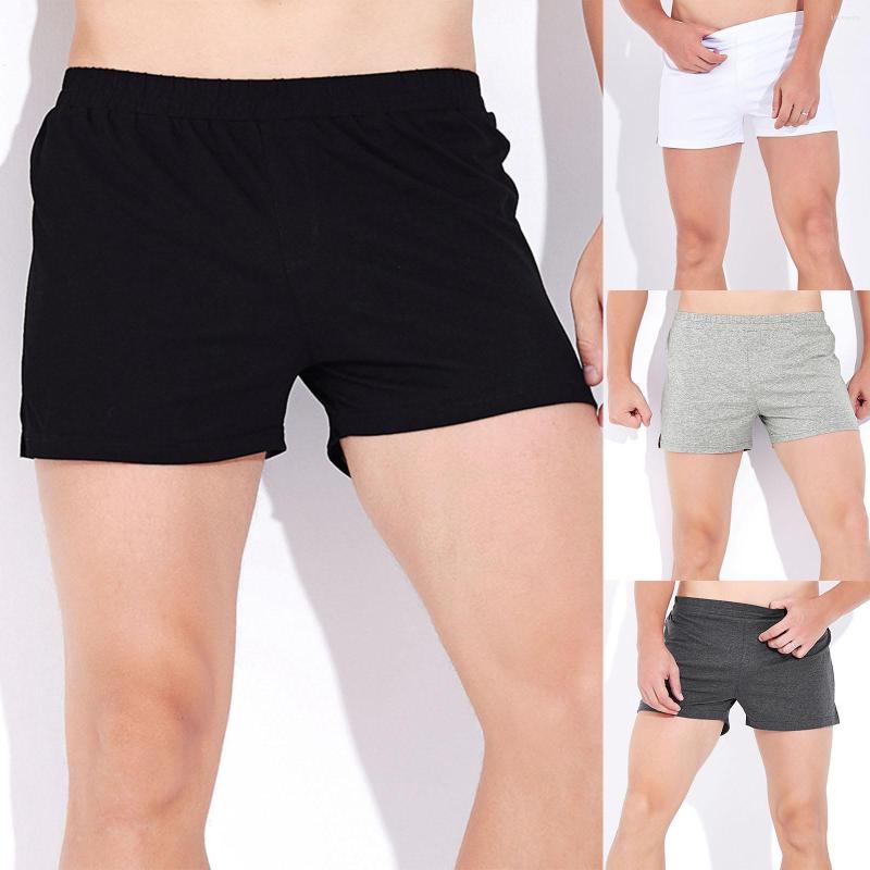 

Gym Clothing Mens Summer Solid Color Cotton Pants Elastic Band Loose Quick Dry Casual Sports Shorts With Pockets, Dark gray
