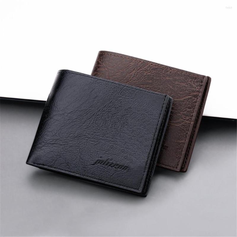 

Wallets Men's Short Coin Purse For ID/Credit Driver's License Money Storage Card Holder PU Leather Fashion Business Thin, Black