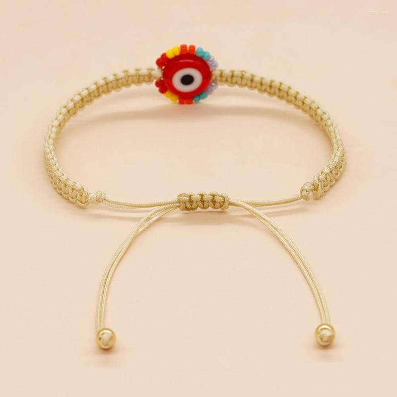 

Strand Beaded Bracelet Hand Woven Eye Versatile Fashion Simplicity Adjustable Bohemia Unisex Rice Ball