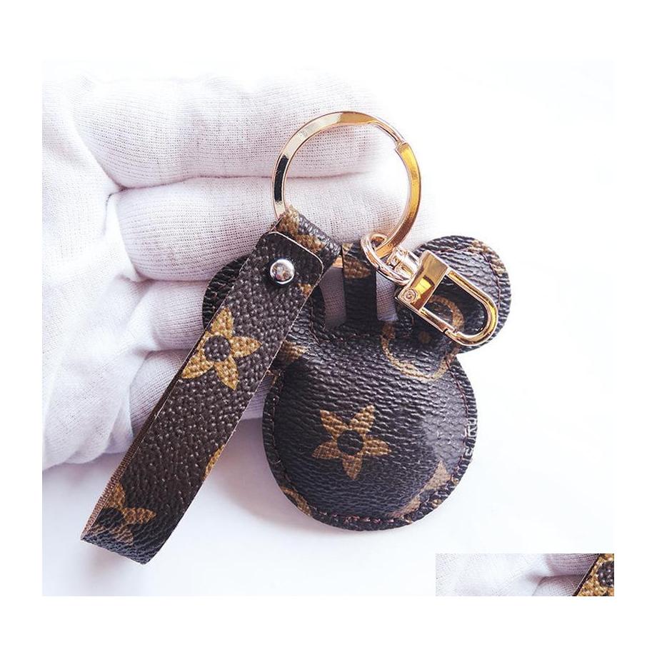 

Key Rings Fashion Chains Mouse Keychains Accessories Lanyard Dog Giraffe Design Pu Leather Animal Flower Pendant Bag Charms Car Keyr Dhfrt