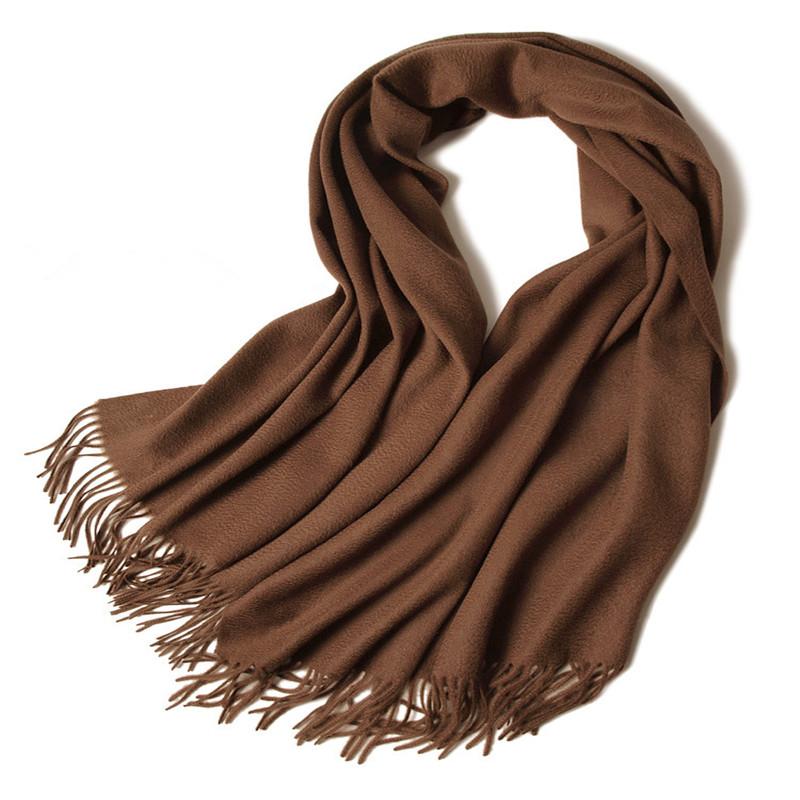 

Scarves High Grade Goat Cashmere Water Ripple Thick Woven Women Fashion Big Scarfs Shawl Pashmina 70x200cm Nude 5color