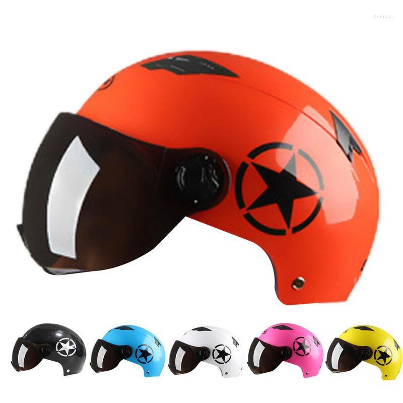 

Motorcycle Helmets Face Helmet Open Dual Lens Visors Men Women Summer Electric Road Bicycle Scooter Motorbike, White