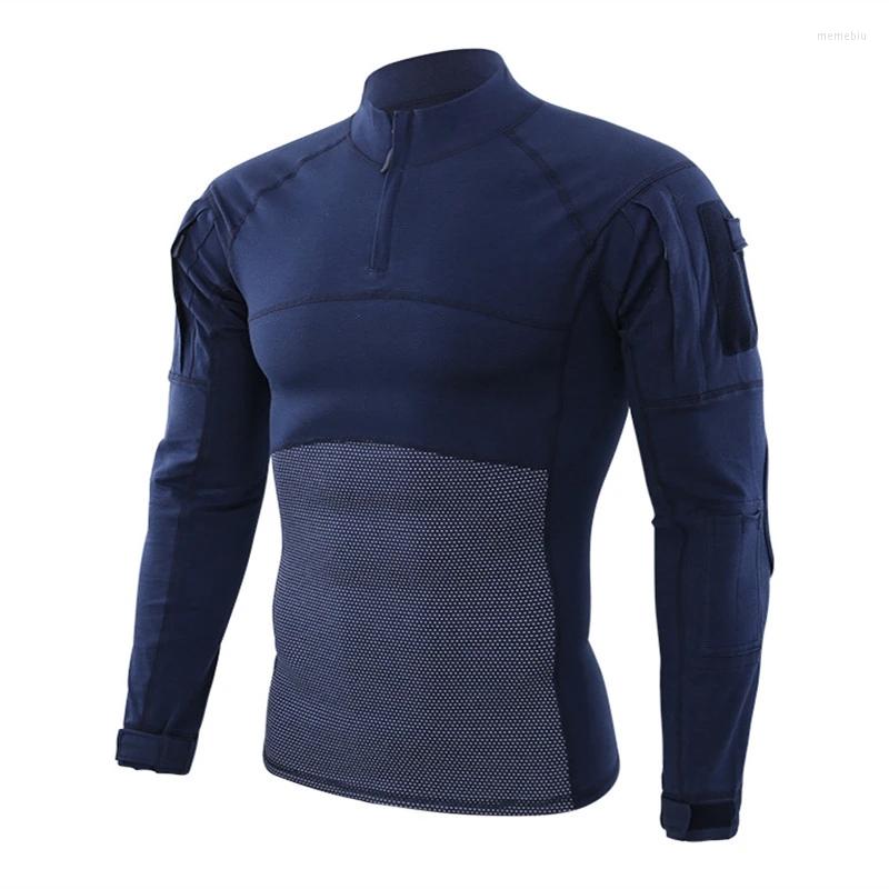 

Men's Tank Tops Military Style Uniform Combat Shirt Men Assault Tactical Camouflage US Army T Paintball Long Sleeve Shirts ESDY, Army green
