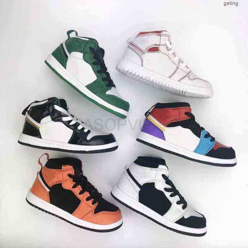 

Kids Mid Jumpman 1 1s Basketball Shoes Top Sneakers Royal Black Toe Laser ge Metallic Gold UNC Patent Blue Chill Iridescent Quai 54, #38