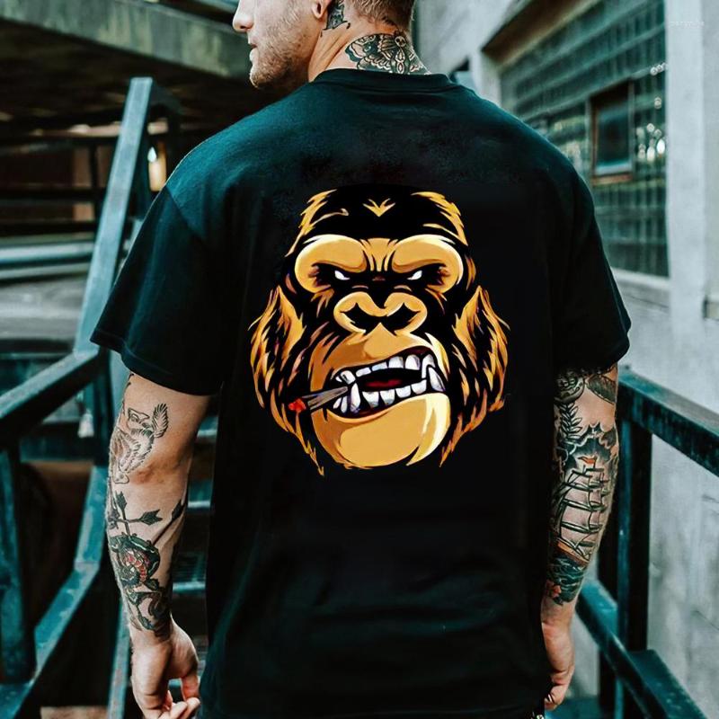 

Men's T Shirts Men's T-Shirts Smoking Monkey Design Oversized Quality Cartoon Tops Tee Short Sleeve Big Tall Man Summer Clothing, A01-hh02173