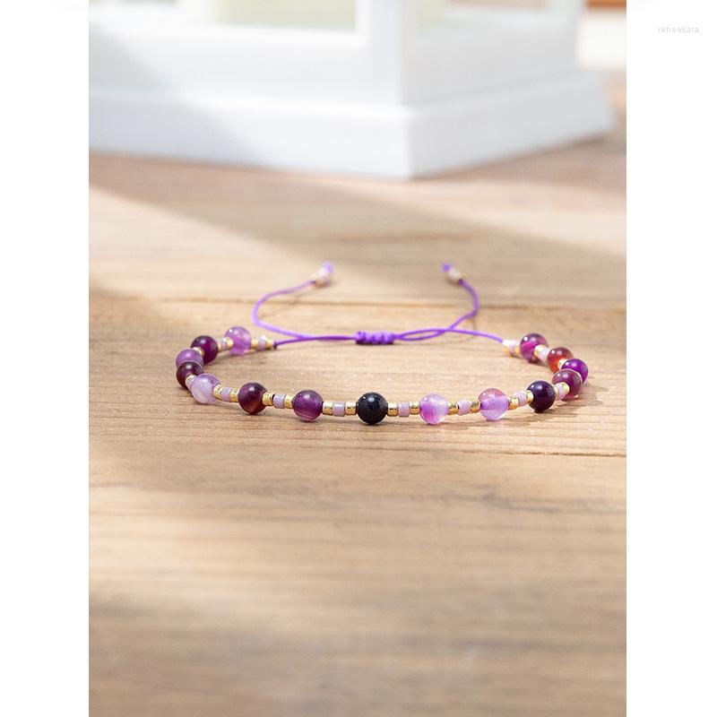 

Strand Rice Bead Bracelet Natural Stone Pattern Retro Tidal Current Simplicity Hand Weaving Adjustable Bohemia Beaded