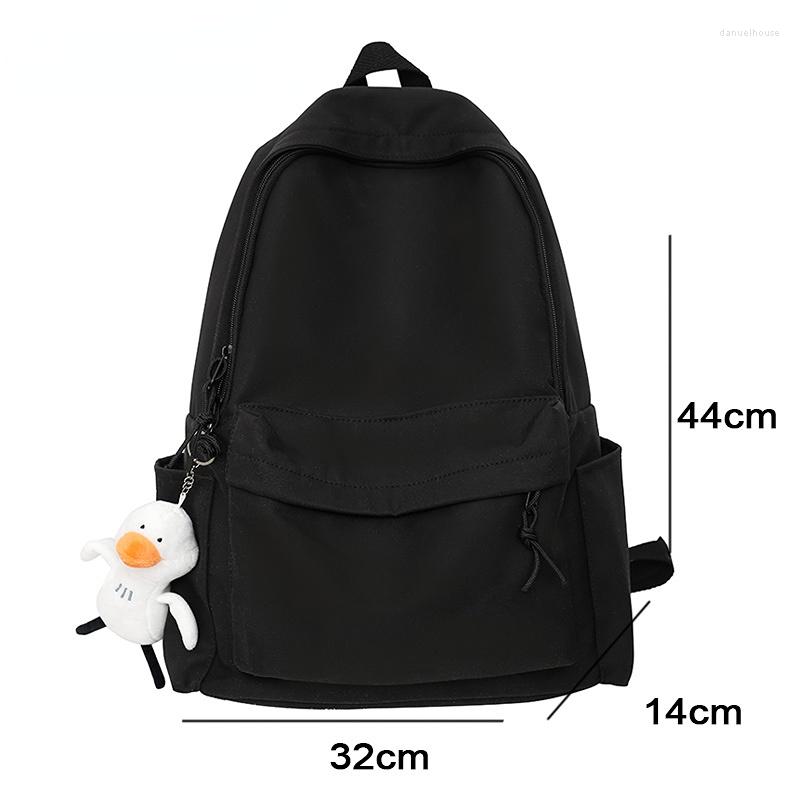 

School Bags Waterproof Women's Backpack Fashion Solid Color Travel Anti-theft Bag High Quality Laptop Women, White backpack