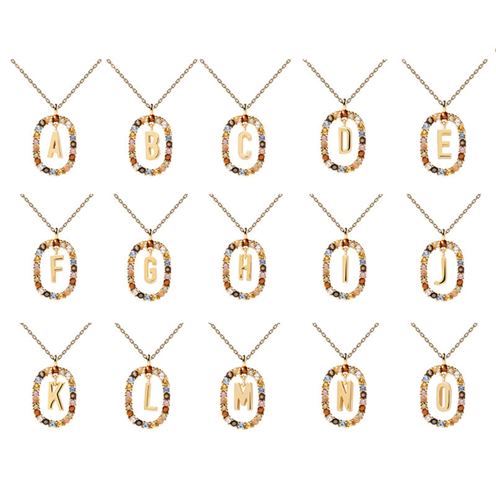

Spanish European 26-letter necklace and American ins style 18K gold letter necklace niche design light luxury zirconium clavicle chain women