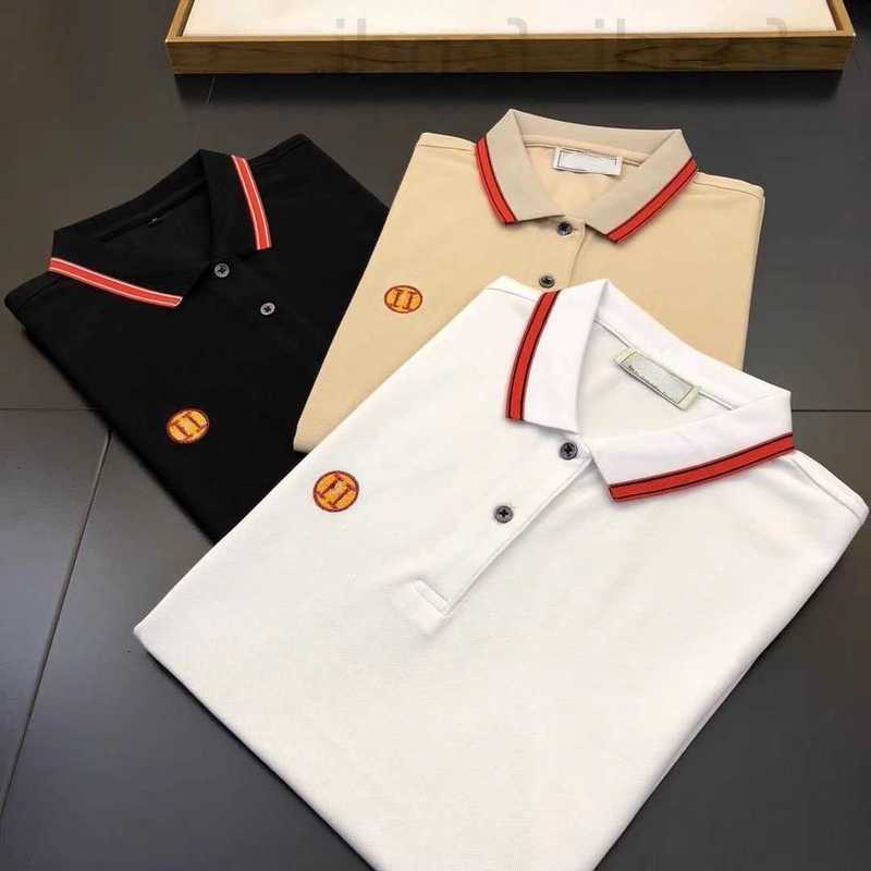 

Men's Polos luxuriousLuxury cotton mens polo shirt letter embroidery short sleeve t shirts hms designer sweatshirt men casual pullover tee man tshirt LII5, White