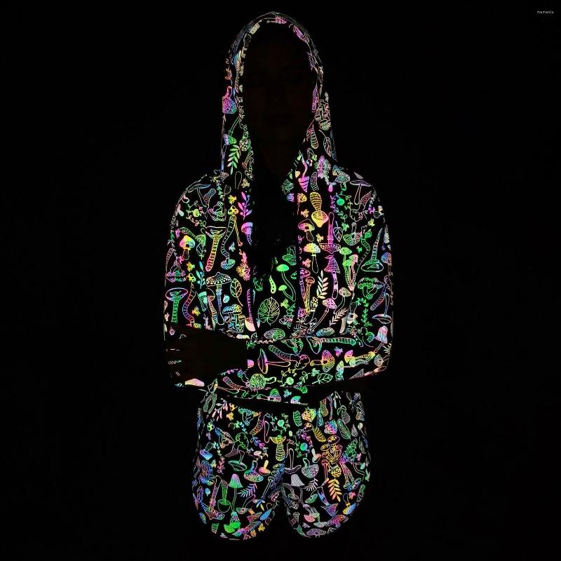 

Women' Hoodies 2023 Original Mushroom Colorful Reflective Women' Bodysuit Europe And America Cross Border Sexy Short Top Hooded Coat, Beige