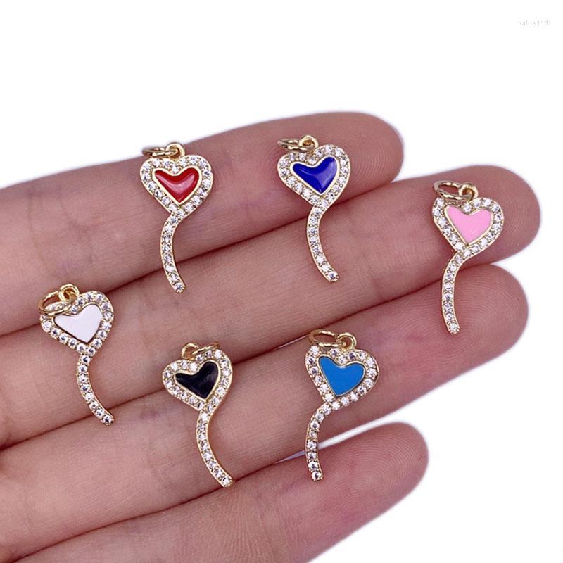 

Pendant Necklaces Luxury Gilt Enamel Neon Charm Heart Key Lock Fashion Zircon Jewelry Making Necklace Bracelet Couple Accessories Gift