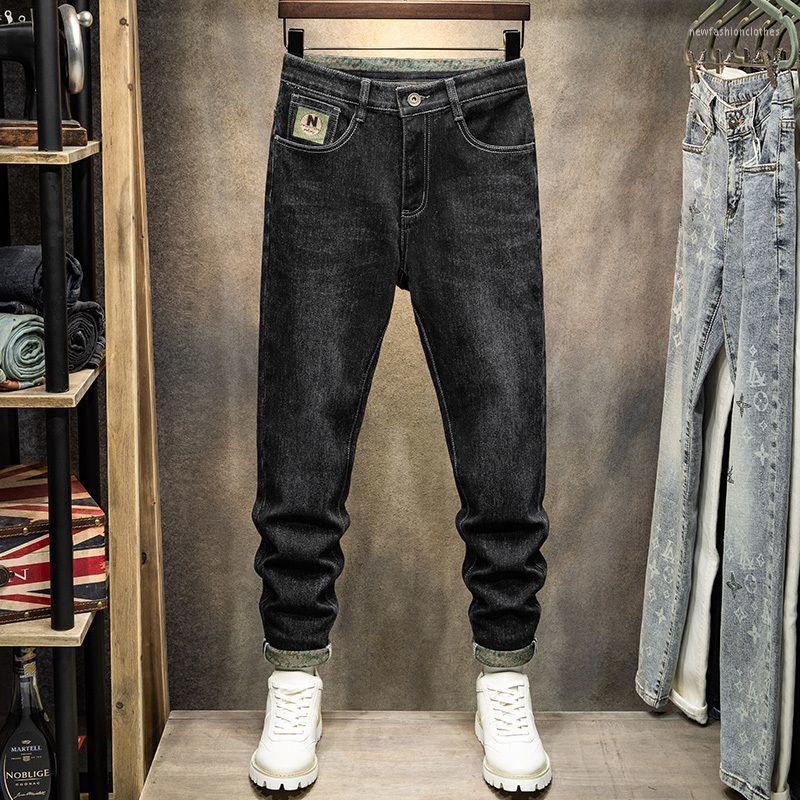 

Men's Jeans Spring Summer Harajuku Black Casual Stretch Solid Denim Slim Work Wear Korean Fashion Men's Classic Pants, Stretch 9501