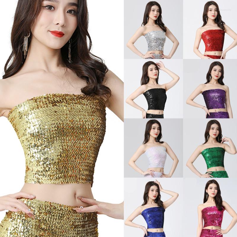 

Women's Tanks 2 Ways Wear Fashion Bling Women Skirts Gold Sequined Mini Short Wrap Strapless Tops Sexy Bodycon Pencil Skirt