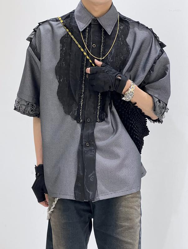 

Men's Casual Shirts Q04134 Fashion Men's 2023 Runway Luxury Famous Brand European Design Party Style Clothing, Picture shown