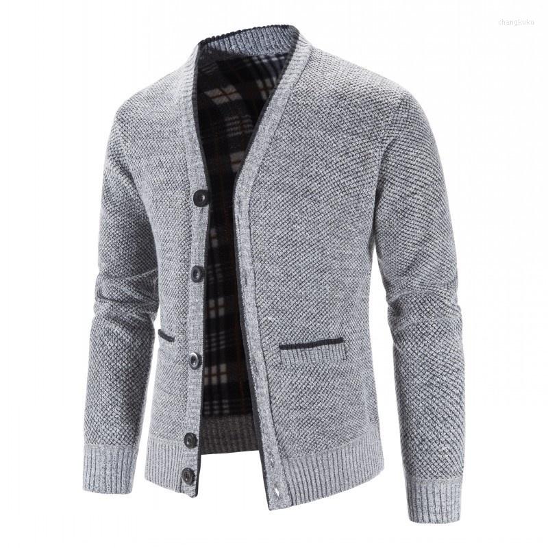 

Men's Jackets Fleece Thickened Knitted Plus Size Cardigan Sweater Coat V-neck Men's Clothing, Blue