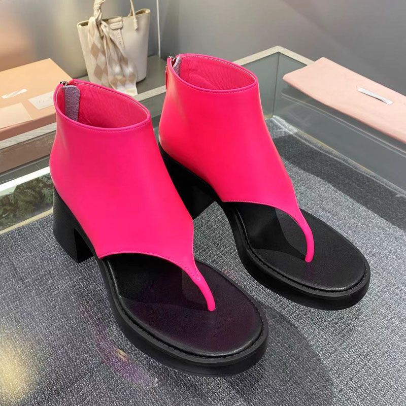 

2023 designer luxury Sexy Open-toe heel sandals fashion womens genuine leather zipper catwalk sandal ladys flip flops heels shoes, Red