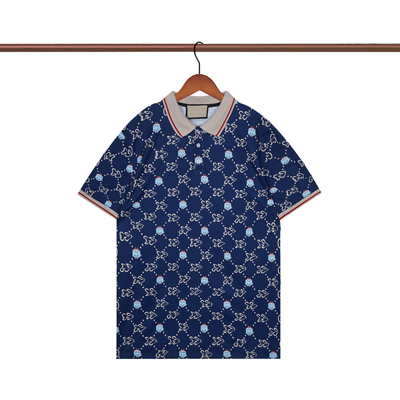 

23ss Designer Fashion Top Business Polo Solid Color Alphabet Cartoon Print Short Sleeve Polo Shirt Men T-Shirt, Blue