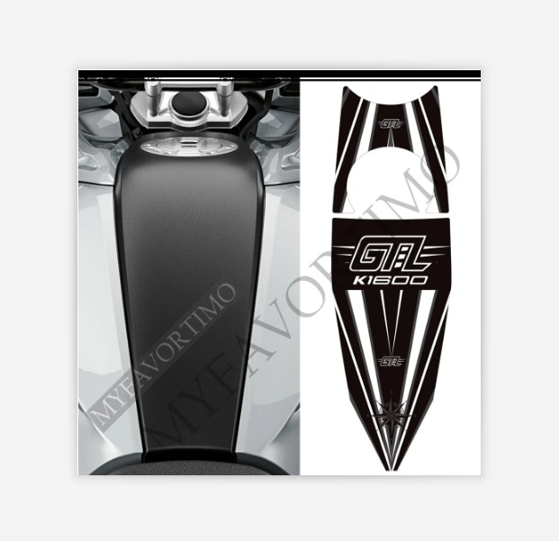 

Motorcycle Tank Pad Stickers Windshield Windscreen Protector Fairing Fender Trunk Luggage For BMW K1600GTL K1600 K 1600 GTL, Black