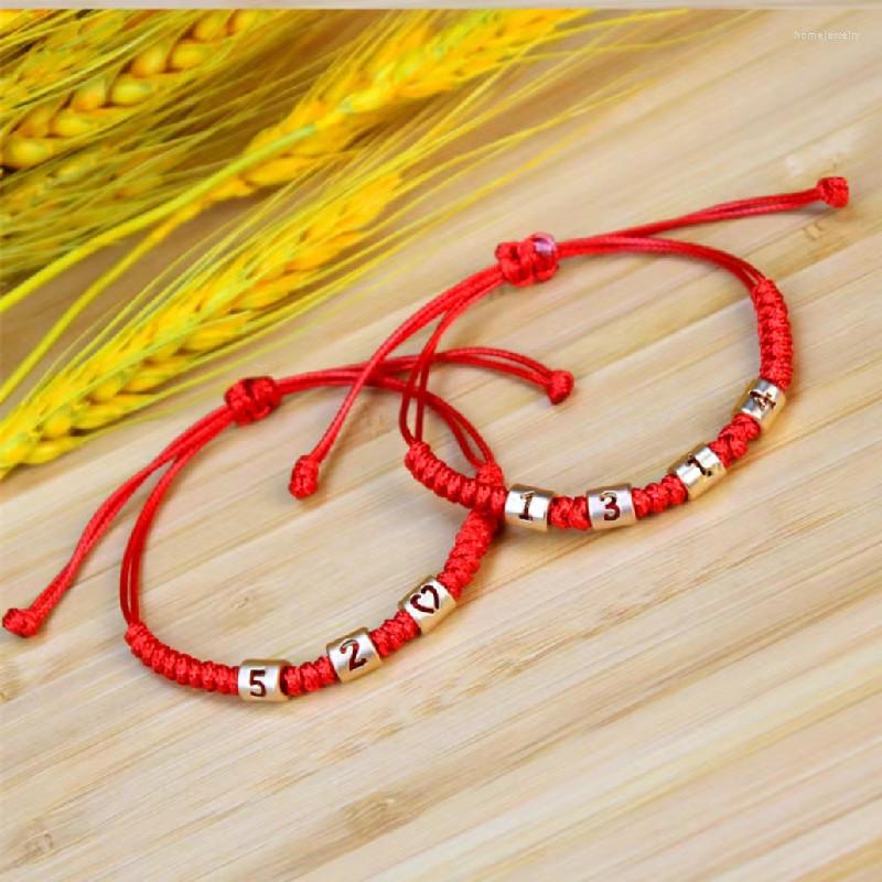 

Strand Couples Love Red Rope Bracelet Vintage Hand Woven Wax Jewelry 2 Styles
