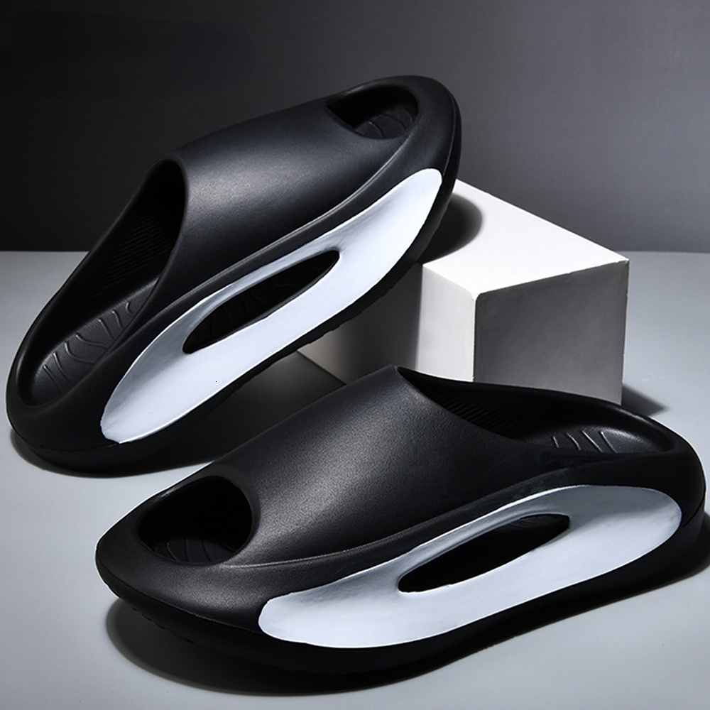 

Slippers Summer Sneaker For Women Men Thick Bottom Platform Slides Soft EVA Hollow Unisex Sports Sandals Casual Beach Shoes 230414, White