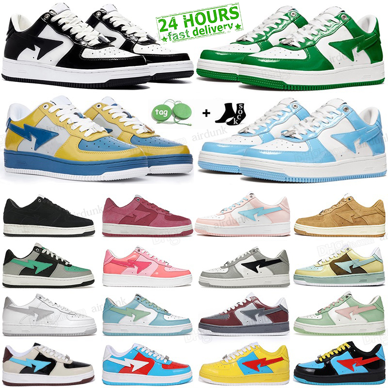 

Bapesta Bapestas Baped Sta Casual Shoes Sk8 Low Men Women Black White Pastel Green Blue Suede Pink Mens Womens Trainers Outdoor Sports Sneakers Walking Jogging 36-45, 25