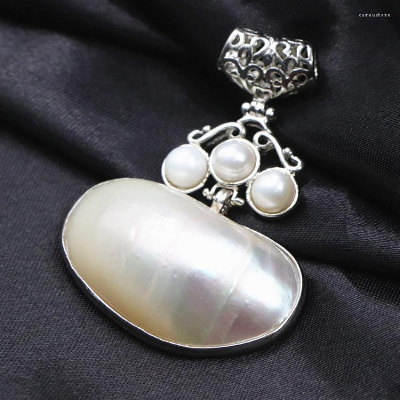 

Pendant Necklaces Elegant Charms Natural Mother Of Shell Pearl For Women Pendants White Pearls Shells Crafts DIY Jewelry Findings A107
