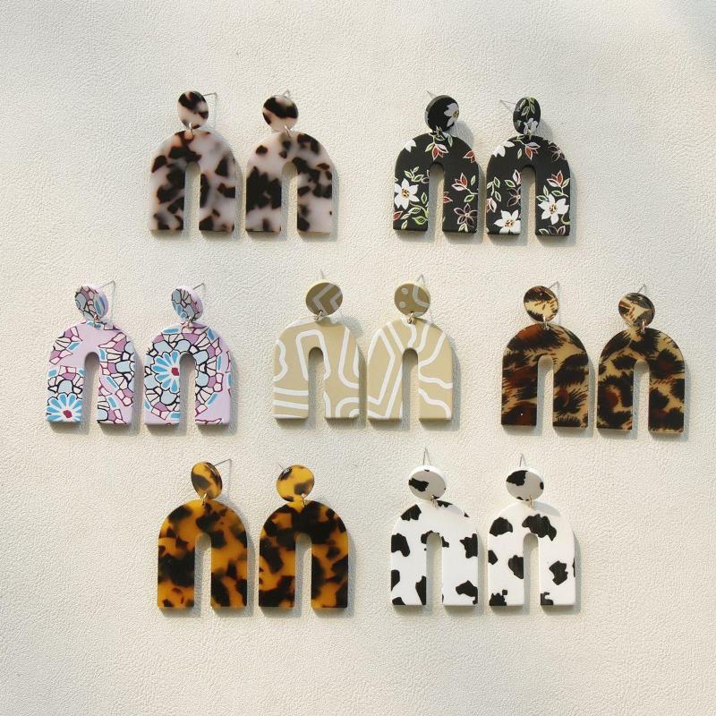 

Dangle Earrings Makersland Cow Spotted Clay Cute Exaggerated For Women Leopard Print Acrylic Jewelry Girls Charm Gifts Wholesale