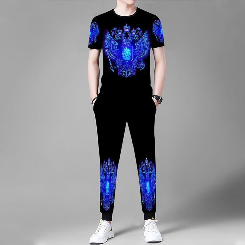 

Men s Tracksuits Summer 2023 Trend Casual Sports Suit Fashion 3D Printed Short Sleeve T Shirt Trousers 230414, Picture 13